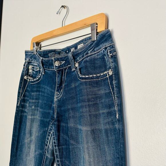 MISS ME Women’s Dark Wash Denim Easy Boot Distressed Flared Jeans Size 28 - Picture 3 of 14